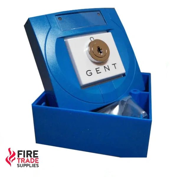 S4 - 34418 Gent Key Switch Interface (Single Channel) C/W Blue Enclosure - Fire Trade Supplies