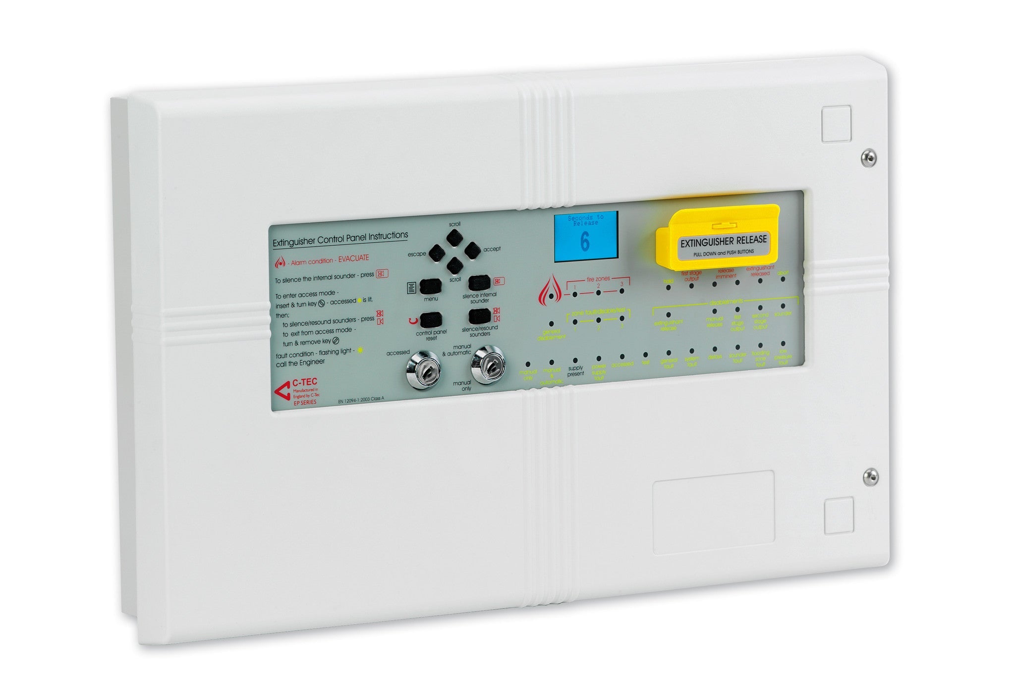 EP203 3 Zone Automatic Extinguisher Panel - Fire Trade Supplies