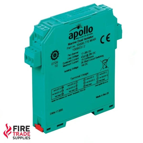 55000 - 770MAR XP95 Marine DIN - Rail Isolator - Dual Channel [SIL2] - Fire Trade Supplies