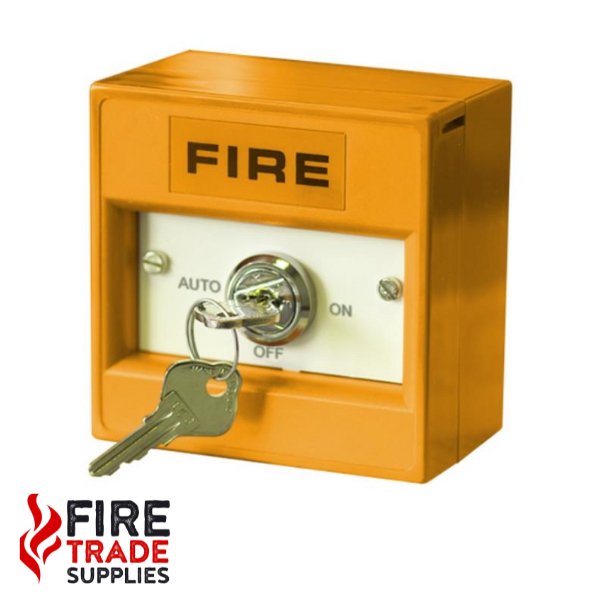CCP-KS03 Conventional Call Point 3-Position Keyswitch with Back Box (Orange) - Fire Trade Supplies