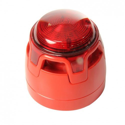 CWSS-RR-S5 KAC Red Body Shallow Base Red LED Sounder Beacon - Fire Trade Supplies