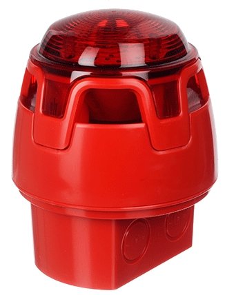 CWSS-RR-W5 KAC Red Body Deep Base Red LED Sounder Beacon (IP65) - Fire Trade Supplies